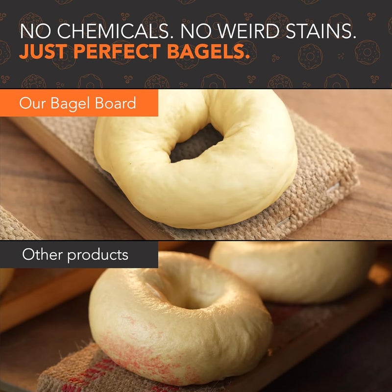 TRAITOOLS Bagel Baking Boards (3 Pack) | 15.7 x 3.5 x 0.8 Inch Burlap Covered Cedar Boards | Authentic Food Grade Cedar Baking Tray | Perfect Flip Boards for New York Style Bagels - Image 4